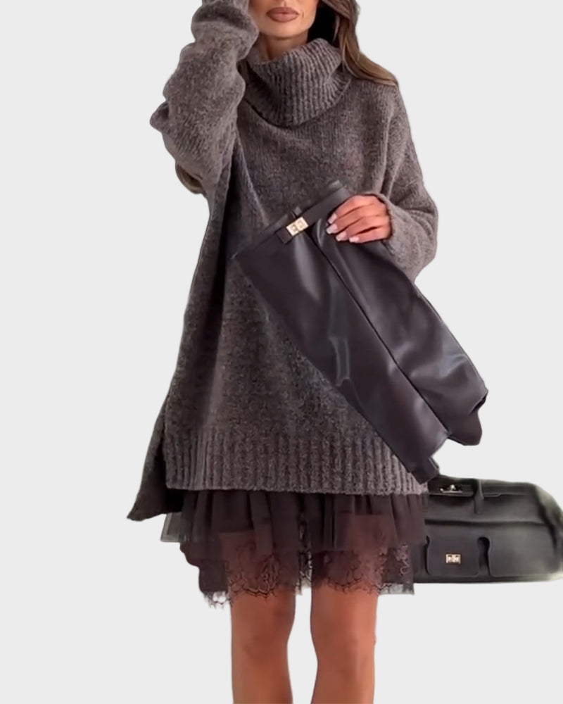 Δύο τεμαχίων casual σετ με δαντελένιο ζιβάγκο