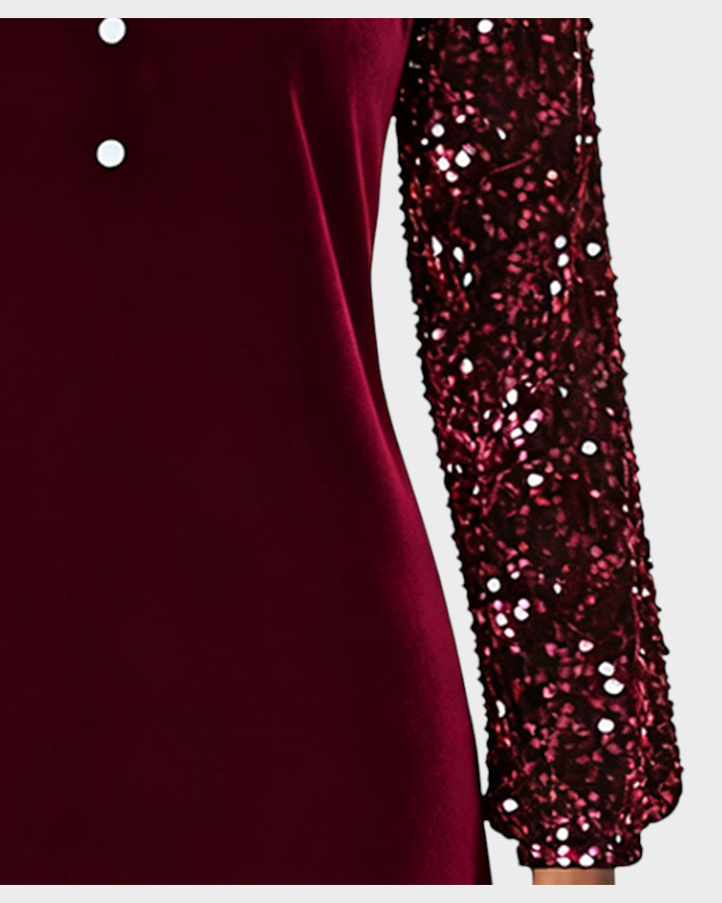 Joan | Φόρεμα από Βελούδο με Πάπλωμα Στρασάκι