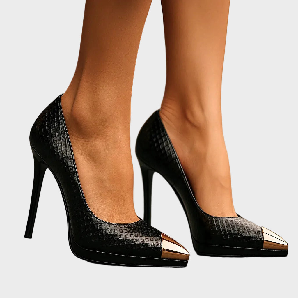 AVELINE Γόβες με Χρυσή Μύτη