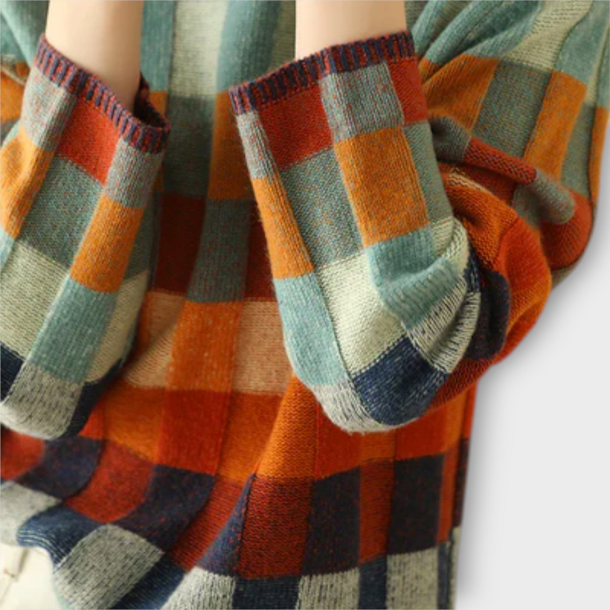 Ερίκα - Πουλόβερ με Υψηλό Λαιμό Patchwork