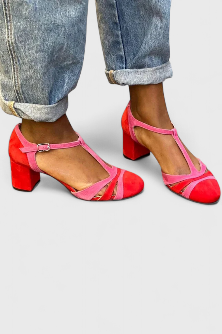 Noiré κομψά σανδάλια με άνετο τακούνι και στήριξη αστραγάλου