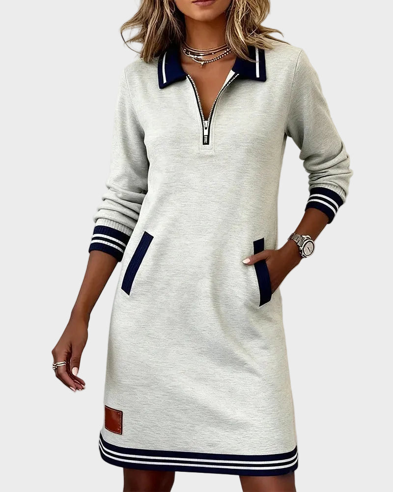 Hera | Κομψό Μακρυμάνικο Βαμβακερό Φόρεμα