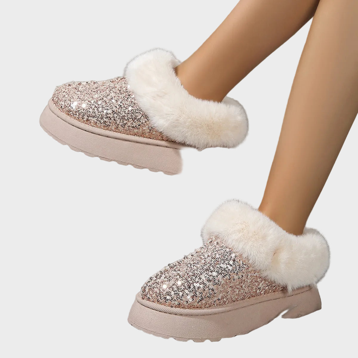 CrystalFur Άνετες Μπότες Πλατφόρμας