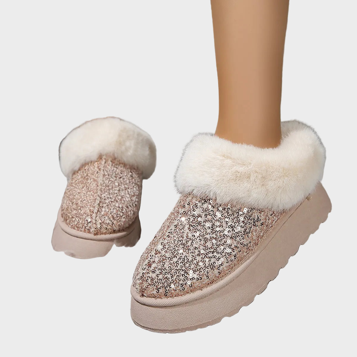 CrystalFur Άνετες Μπότες Πλατφόρμας