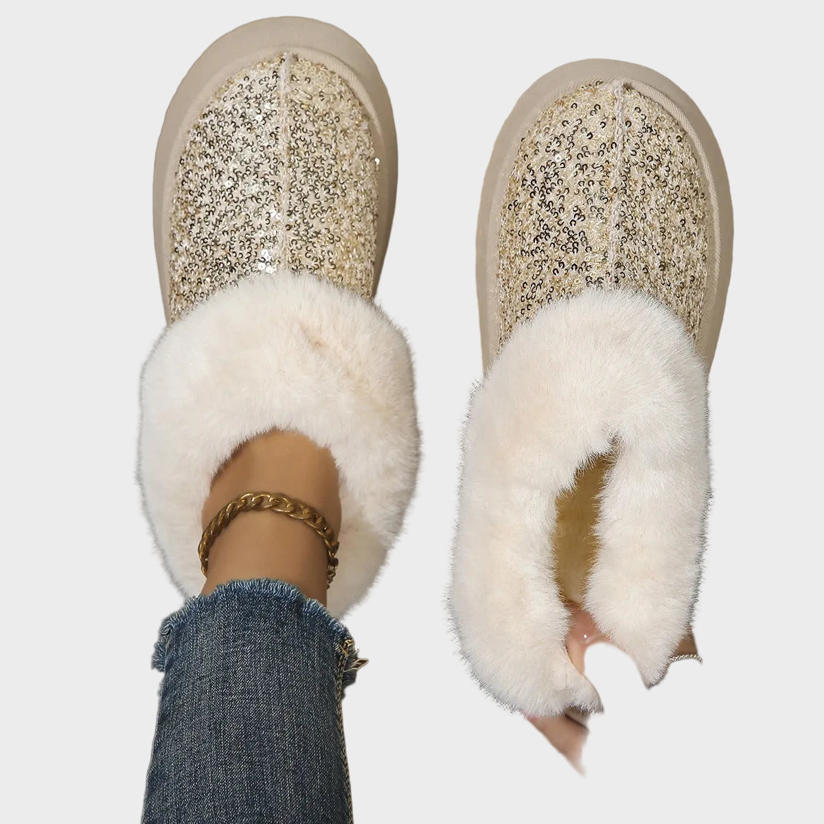 CrystalFur Άνετες Μπότες Πλατφόρμας