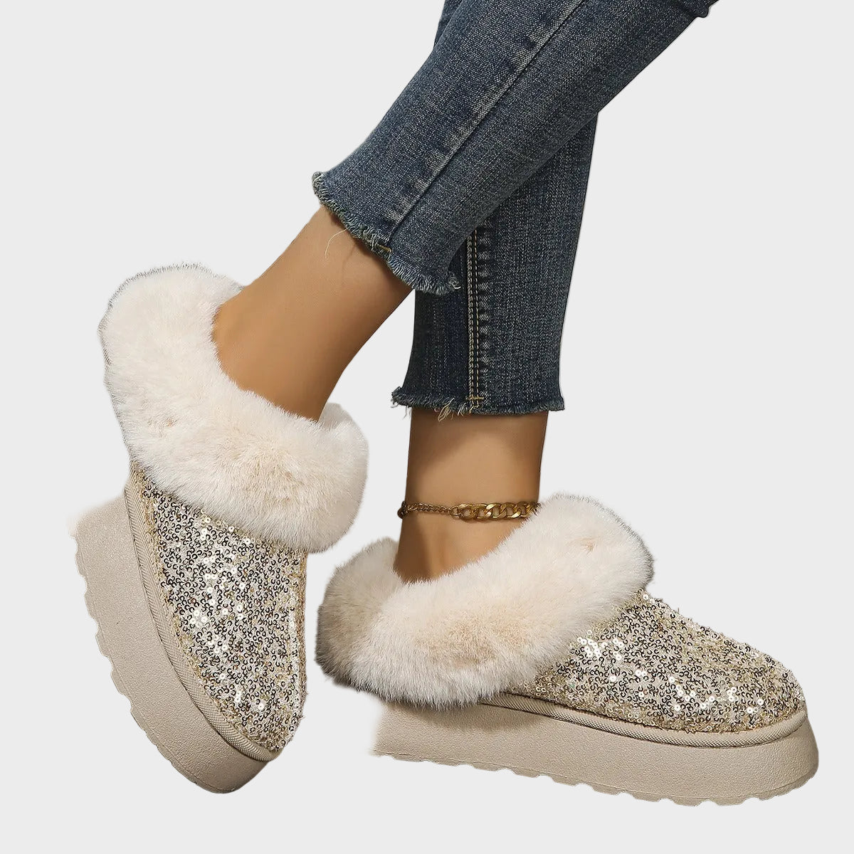 CrystalFur Άνετες Μπότες Πλατφόρμας