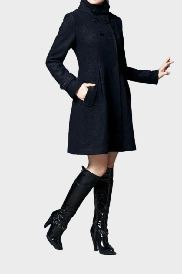 Monty™ | Κομψό Ζεστό Χειμωνιάτικο Παλτό σε Γραμμή Α με Ψηλό Λαιμό