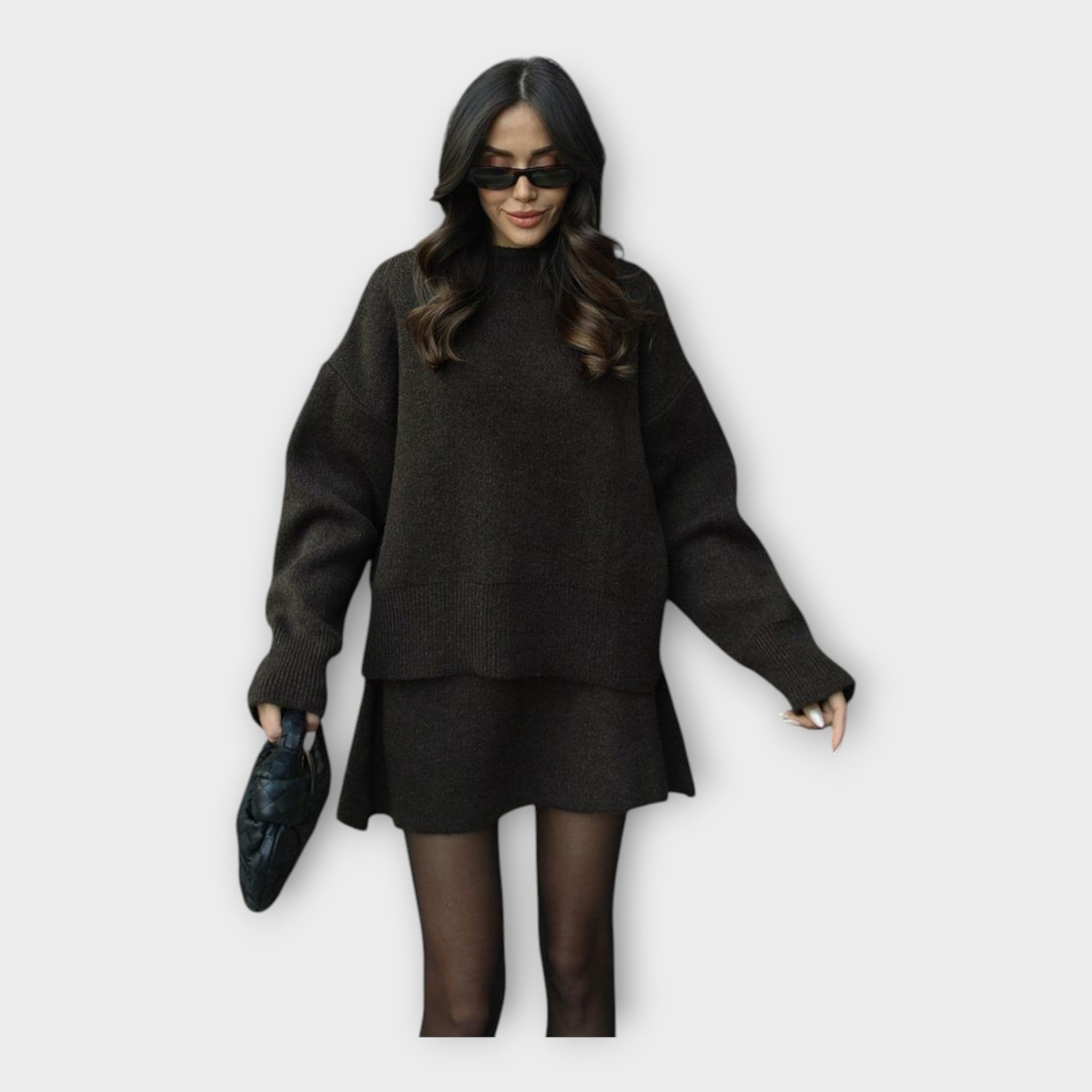 Σετ Πλεκτής Μπλούζας και Φούστας με Μοντέρνα Γραμμή