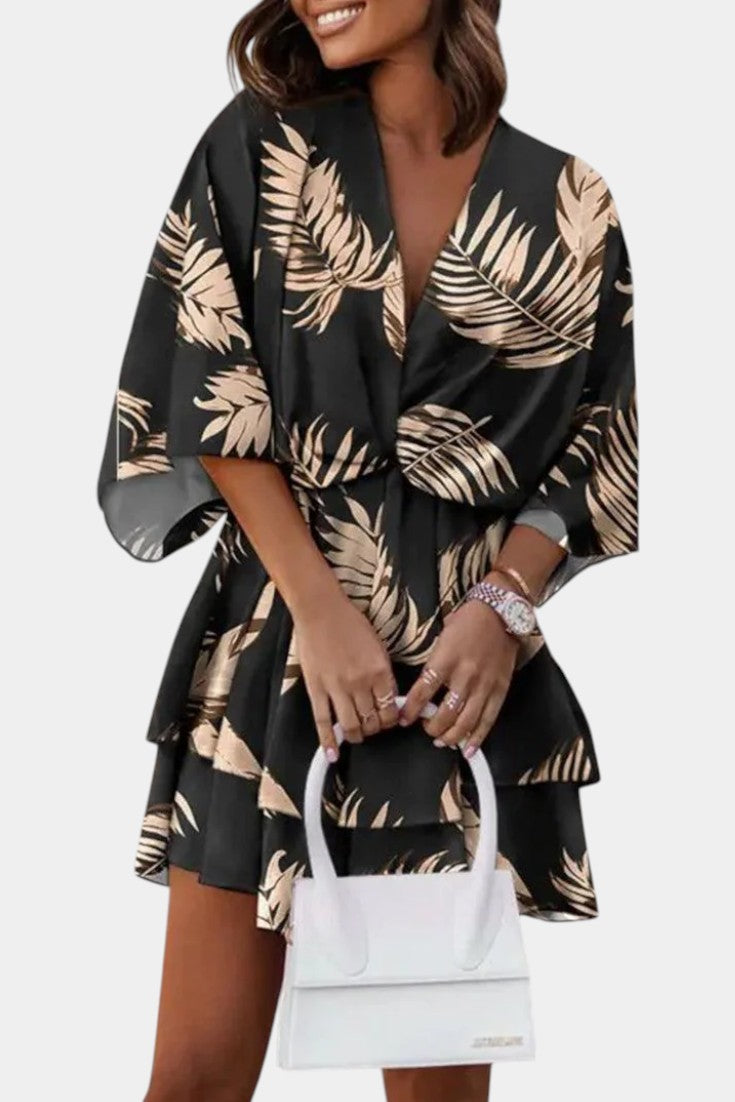 Φόρεμα Eliza Μίνι με μπροστινό κόμπο και βολάν