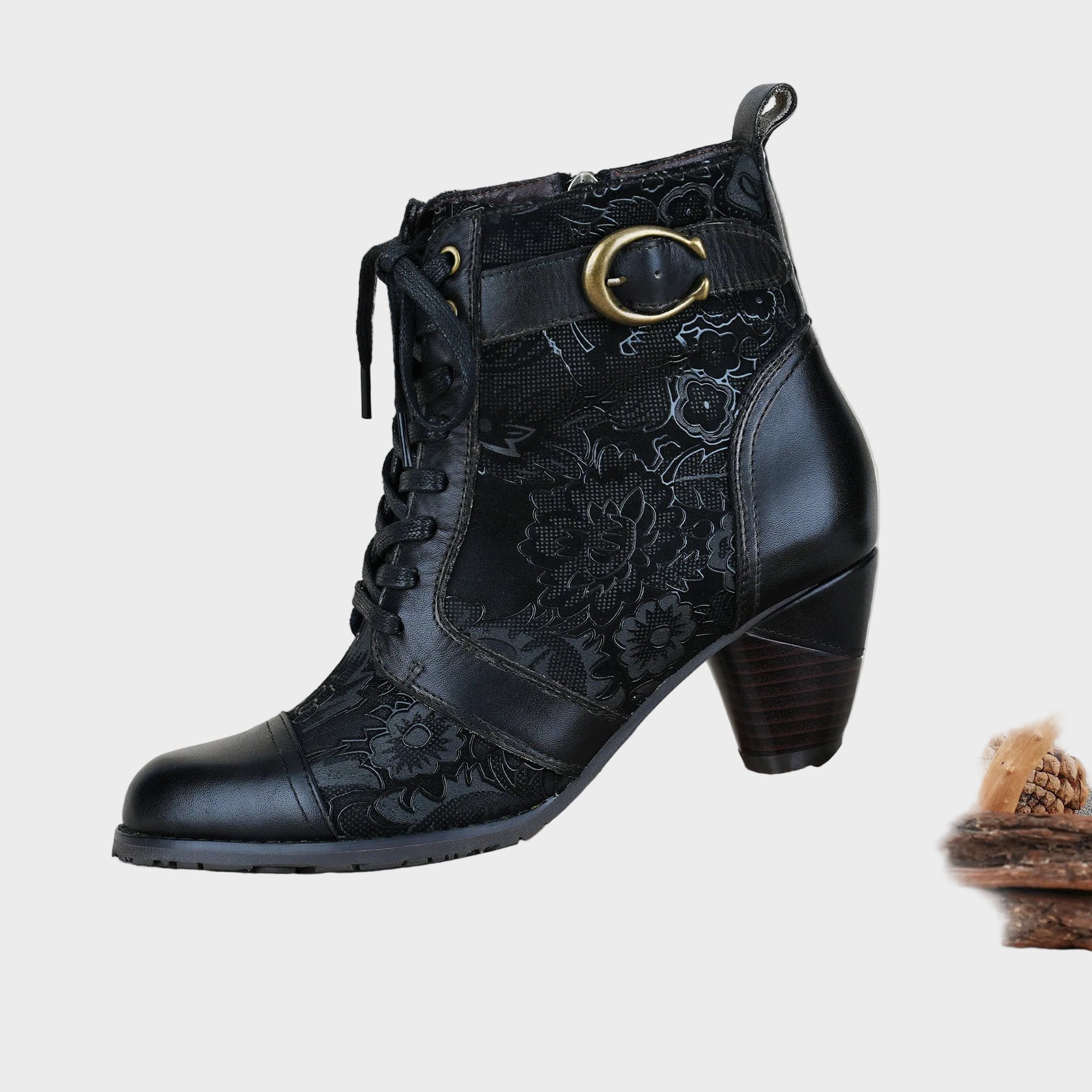 Timeless Grace Floral Μποτάκια με Κορδόνια