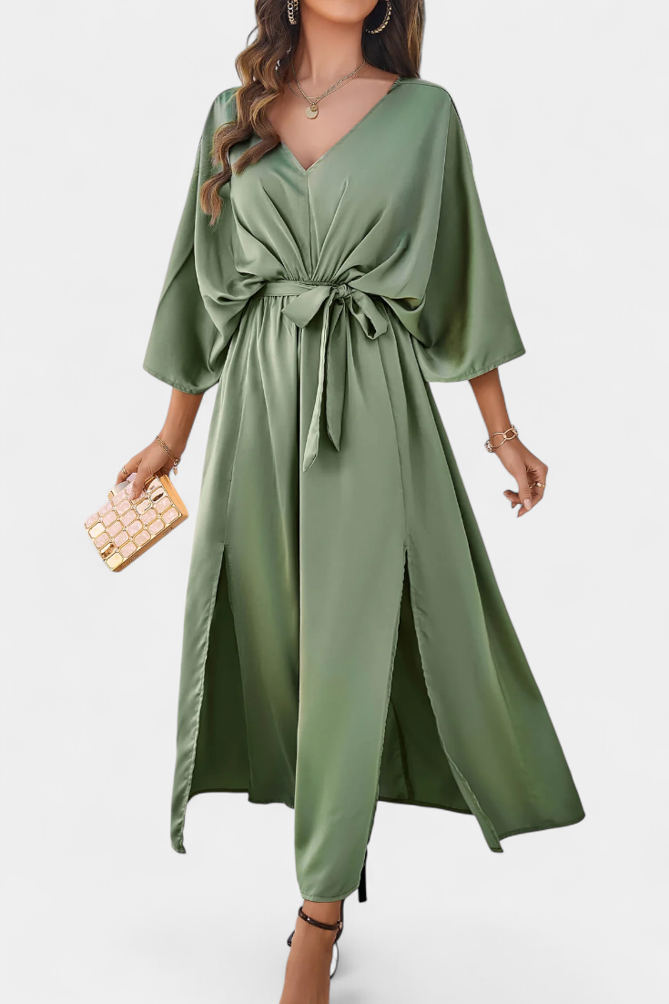 Milly Elegant φόρεμα με φιόγκο και άνοιγμα