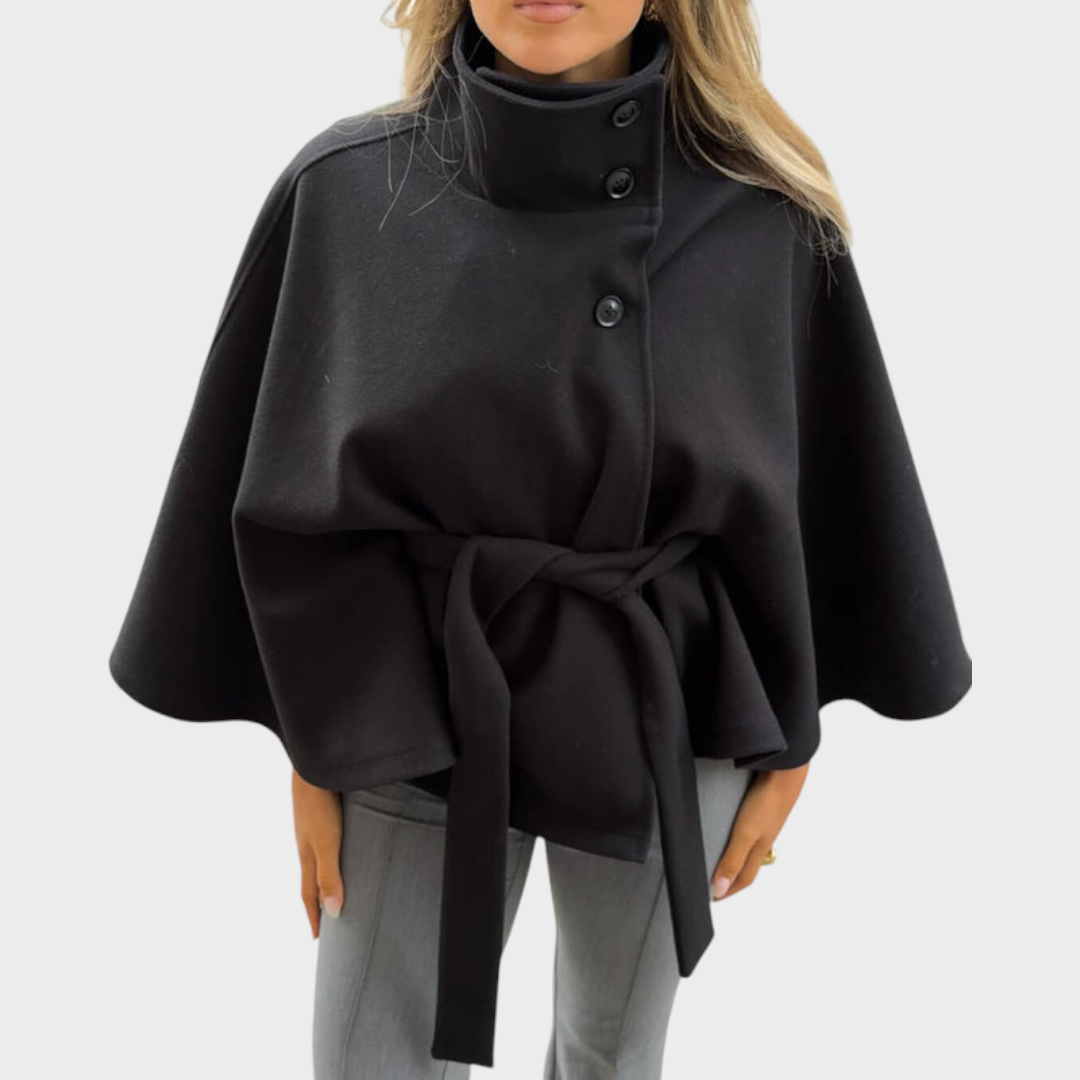 Marianne | Μπουφάν Κάπα με Ψηλό Γιακά και Ζώνη