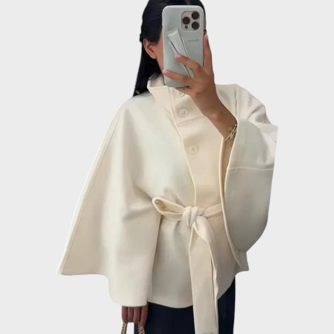 Marianne | Μπουφάν Κάπα με Ψηλό Γιακά και Ζώνη