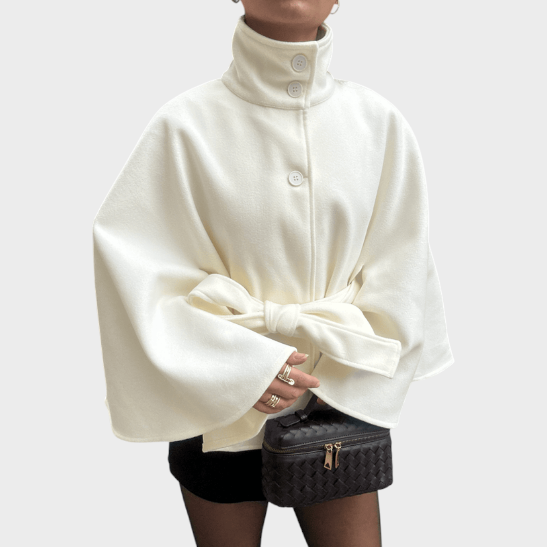 Marianne | Μπουφάν Κάπα με Ψηλό Γιακά και Ζώνη