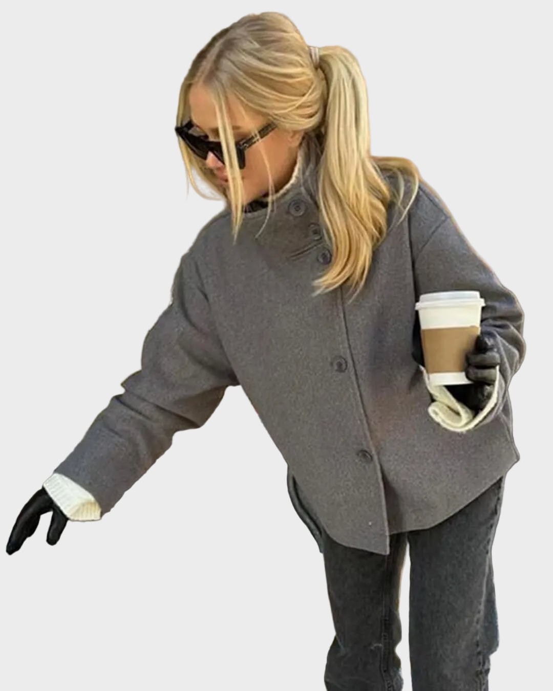 Rosalia Κομψό Μπουφάν με Όρθιο Γιακά