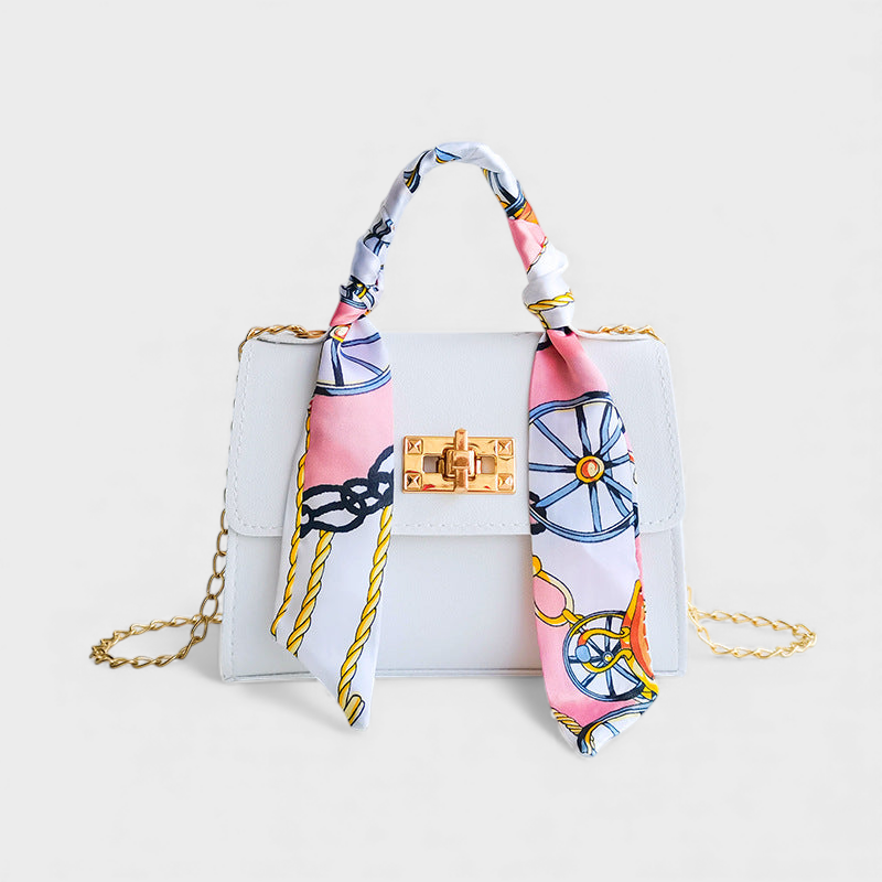 Lyla - Μικρή Τσάντα Αλυσίδας με Μεταξωτό Μαντήλι