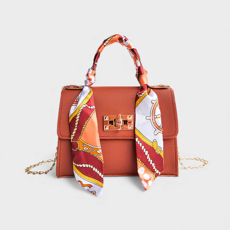 Lyla - Μικρή Τσάντα Αλυσίδας με Μεταξωτό Μαντήλι