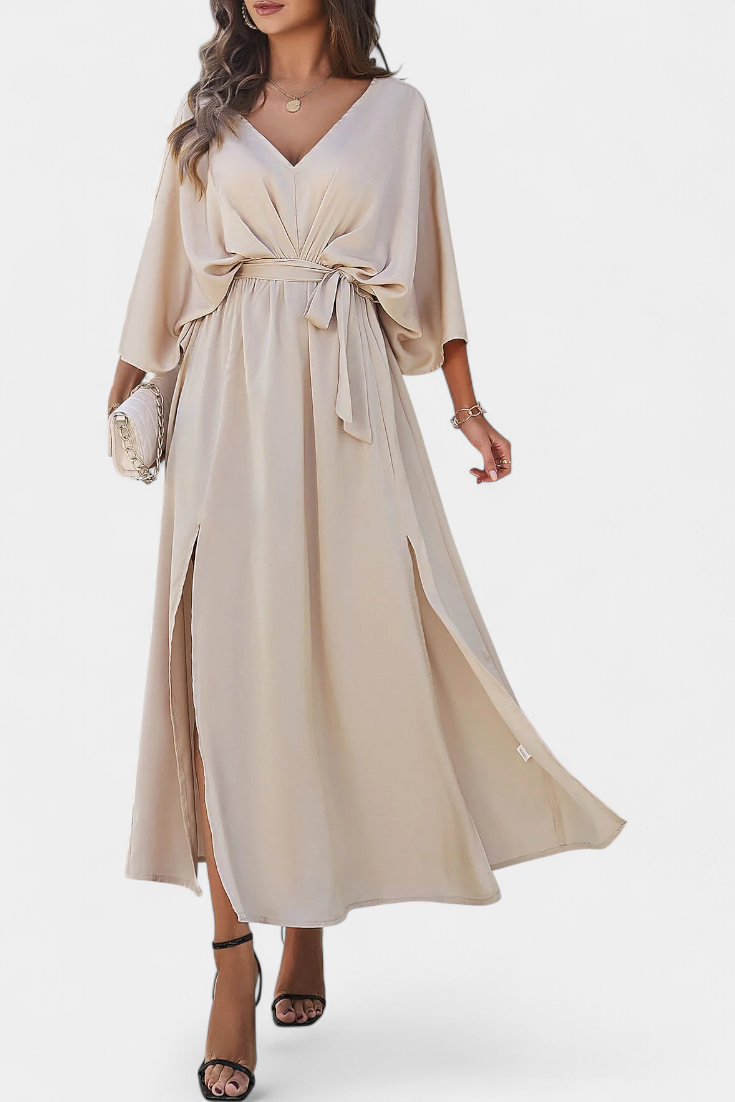 Milly Elegant φόρεμα με φιόγκο και άνοιγμα