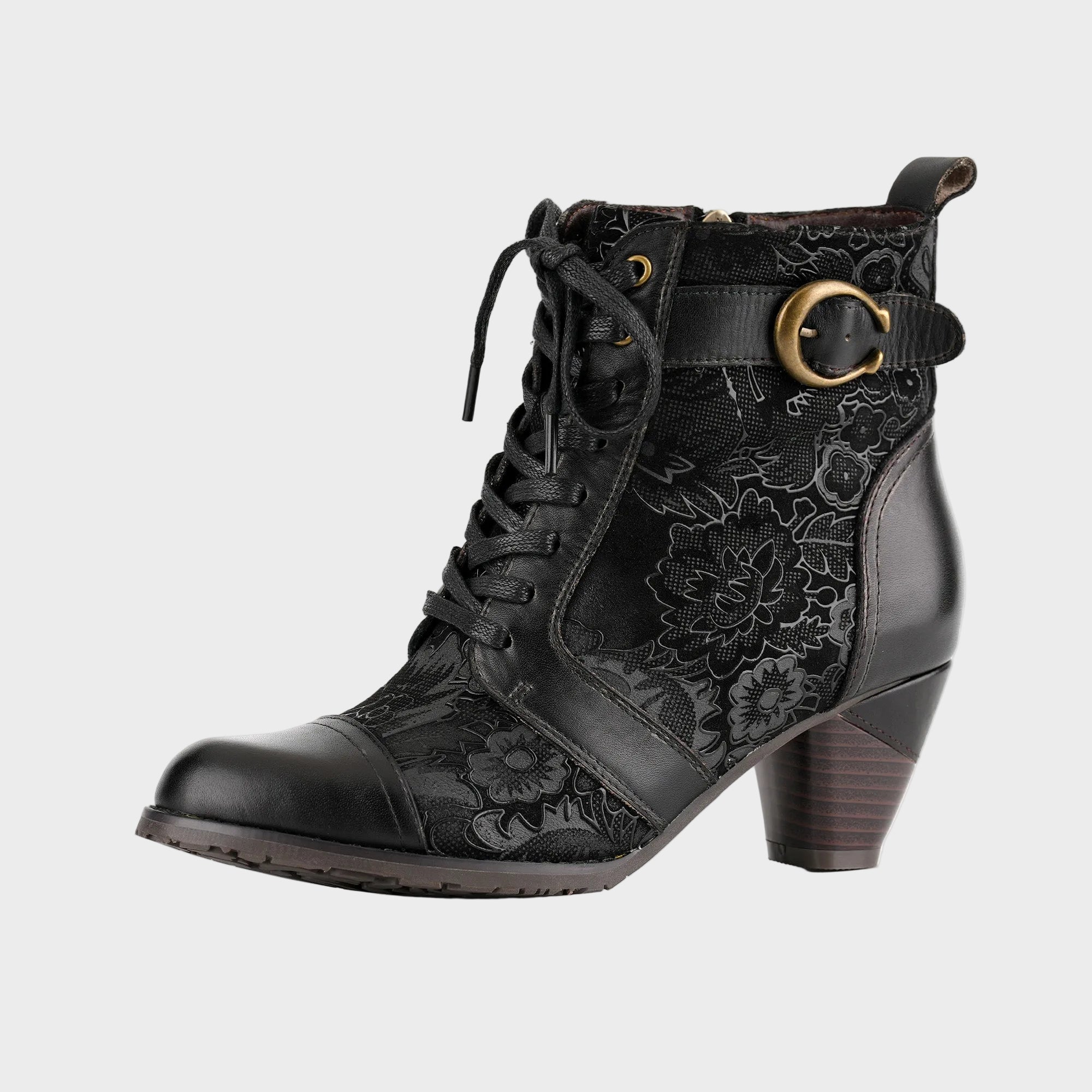 Timeless Grace Floral Μποτάκια με Κορδόνια