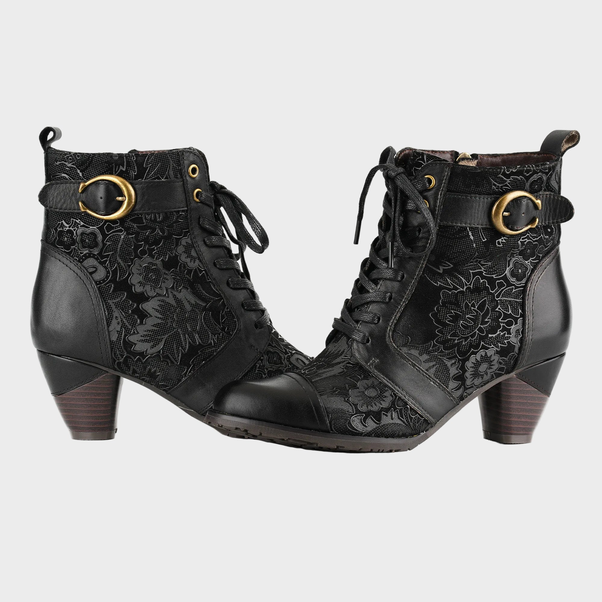 Timeless Grace Floral Μποτάκια με Κορδόνια